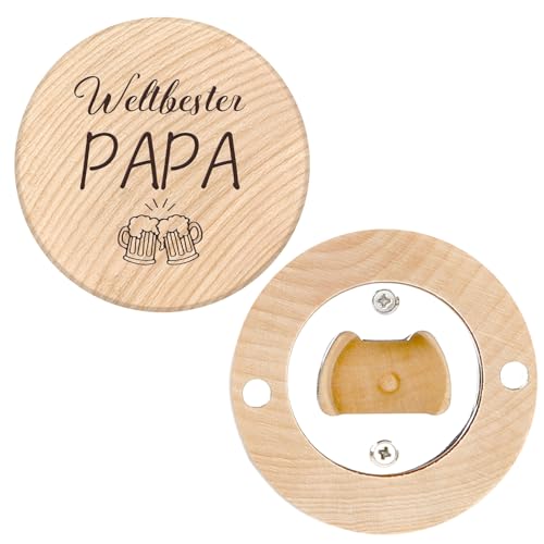 Vatertagsgeschenk Für Papa Flaschenöffner Holz Rund Papa Vatertag Geschenk für Vater Geburtstagsgeschenk für Männer Stiefvater Geschenke Geburtstag Bieröffner Geschenk von Tochter Söhne Kindern von OZOSHINE