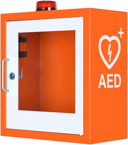 AED-Defibrillator-Aufbewahrungsschrank, Wandmontierter Erste-Hilfe-Schrank, Wandmontierte AED-Aufbewahrungsbox Mit Schlüssel Und Alarm,Metallstahlplatte,Passend For Die Meisten AED-Modelle von OZPPM