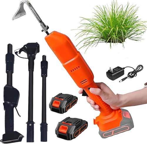 Kultivatorhacke, 2-in-1-Grubber-Gartengerät, Elektrische Grabhacke Hand Mit Wiederaufladbarem Lithium-Akku Und Montagestange, for Lösen Von Erde Und Jäten von OZPPM