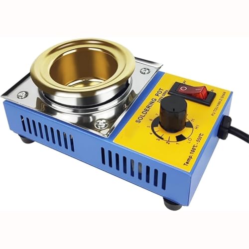 Tisch-Bleischmelztiegel, Bleifreies Lot, Einstellbare Temperatur, 100/150/250/300 W, Tragbarer Löttiegel, Elektrischer Schmelzofen,Löttiegel, 200–480 °C, ForSchmelzenZinn-Blei-Kleber-Wachs(300W) von OZPPM