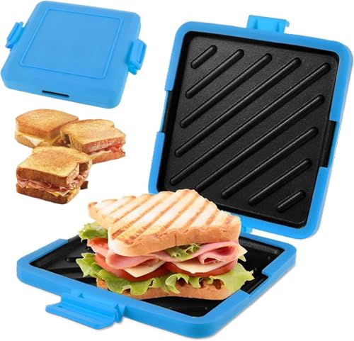 Toastie-Maker For Die Mikrowelle, Mikrowellengeeignetes Kochgeschirr Aus Silikon, Sandwichtoaster Mit Heatwave-Technologie, Platten For Aufkleben, Ohne Strom, For Zubereiten Köstlicher(Blue) von OZPPM