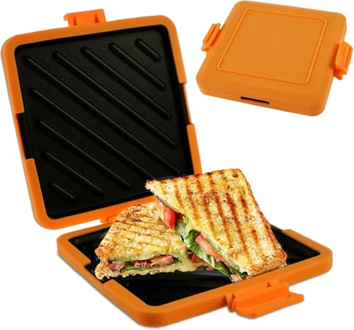 Toastie-Maker For Die Mikrowelle, Mikrowellengeeignetes Kochgeschirr Aus Silikon, Sandwichtoaster Mit Heatwave-Technologie, Platten For Aufkleben, Ohne Strom, For Zubereiten Köstlicher(Orange) von OZPPM