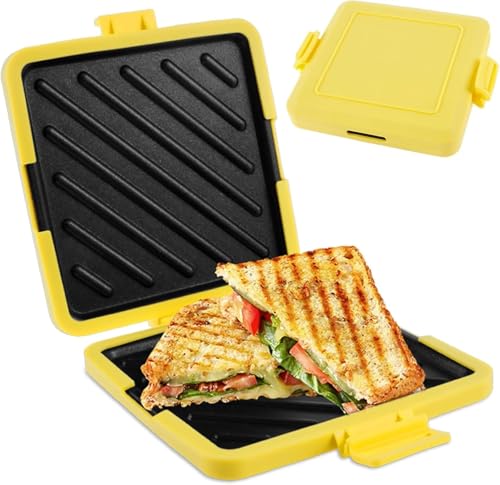 Toastie-Maker For Die Mikrowelle, Mikrowellengeeignetes Kochgeschirr Aus Silikon, Sandwichtoaster Mit Heatwave-Technologie, Platten For Aufkleben, Ohne Strom, For Zubereiten Köstlicher(Yellow) von OZPPM