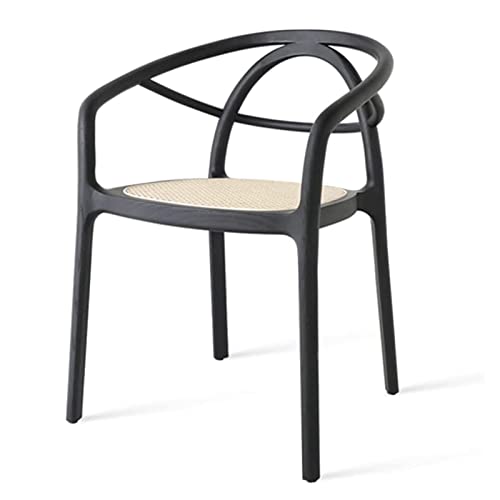 Nordic Style Wooden Dining Chairs with Rattan Seat - Simple Kitchen Side Chair for Restaurant and Home Dining Room von OZSSLJJ