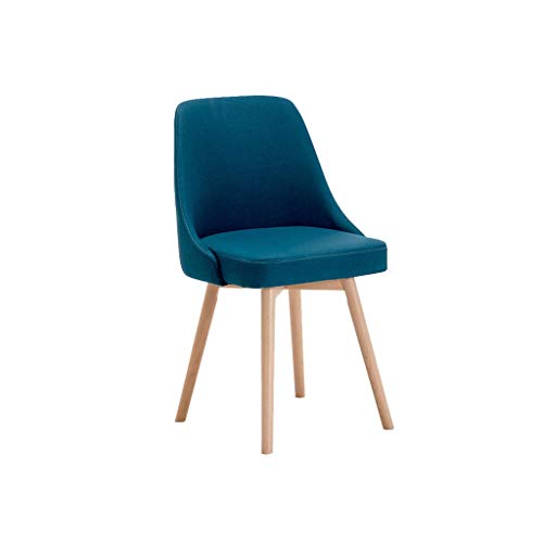 OZSSLJJ Cloth Beech Legs Counter Chair Study Home use Backrest Dorm Room Computer Bedroom Marriage Room Chair(Dark Blue) von OZSSLJJ