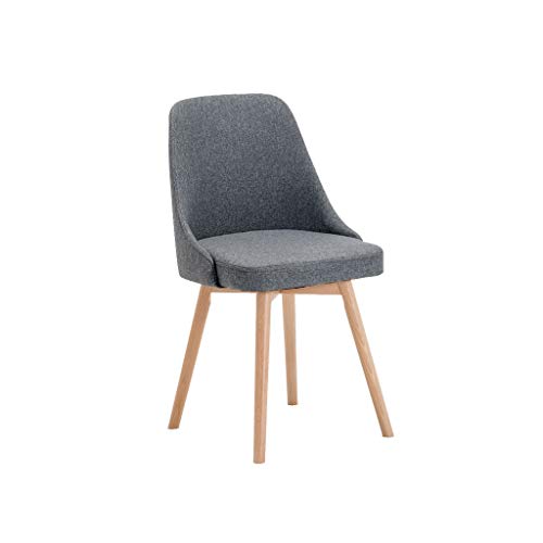 OZSSLJJ Cloth Beech Legs Counter Chair Study Home use Backrest Dorm Room Computer Bedroom Marriage Room Chair(Dark Gray) von OZSSLJJ