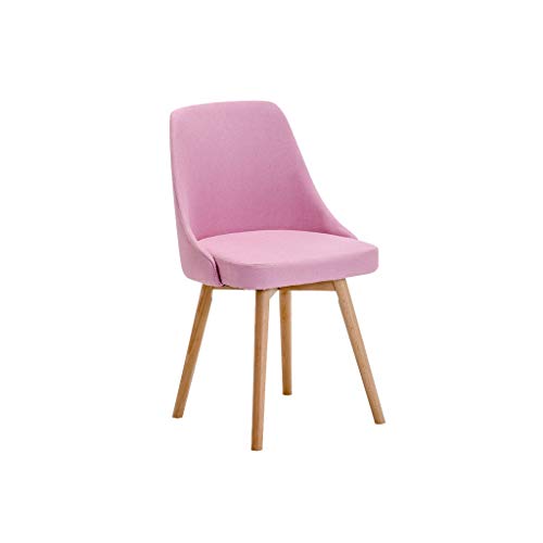 OZSSLJJ Cloth Beech Legs Counter Chair Study Home use Backrest Dorm Room Computer Bedroom Marriage Room Chair(Pink) von OZSSLJJ