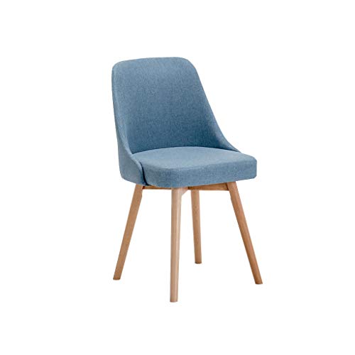 OZSSLJJ Cloth Beech Legs Counter Chair Study Home use Backrest Dorm Room Computer Bedroom Marriage Room Chair(Sky Blue) von OZSSLJJ