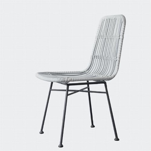 OZSSLJJ Comfortable Rattan Dining Chairs | Handwoven Iron Kitchen Side Chairs for Indoor & Outdoor Dining Room - Latest Styles(A) von OZSSLJJ