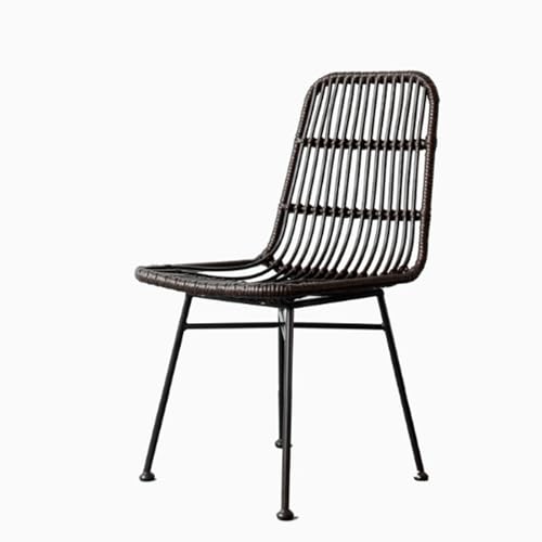 OZSSLJJ Comfortable Rattan Dining Chairs | Handwoven Iron Kitchen Side Chairs for Indoor & Outdoor Dining Room - Latest Styles(C) von OZSSLJJ