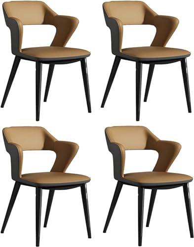OZSSLJJ Home Restaurant Carbon Chair Frame Back Stools Manicure Makeup Chairs Coffee Chair Negotiation Chair, Set of 2(Khaki) von OZSSLJJ