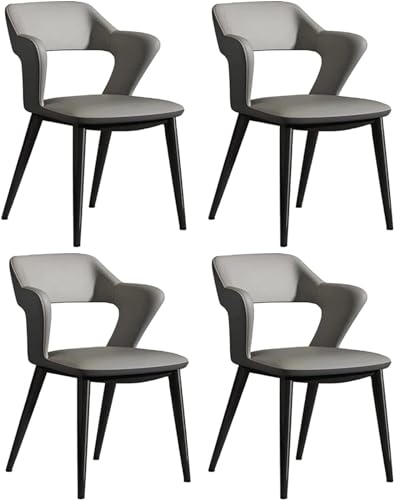 OZSSLJJ Home Restaurant Carbon Chair Frame Back Stools Manicure Makeup Chairs Coffee Chair Negotiation Chair, Set of 2(Light Gray) von OZSSLJJ