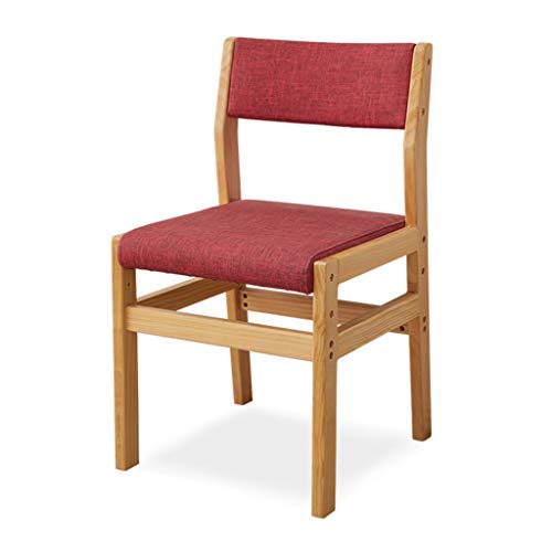 OZSSLJJ Kitchen Dining Chair,Solid Wood Backrest Home Use Computer Patio Terrace Student Study Chair Backrest Chair(Red) von OZSSLJJ