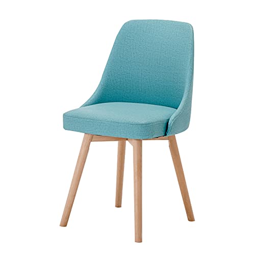 OZSSLJJ Kitchen Dining Chair,for Hotel Negotiation Front Desk Computer Chair Technology Cloth Solid Wood Lounge Chair Kitchen Chair(Turquoise Green) von OZSSLJJ