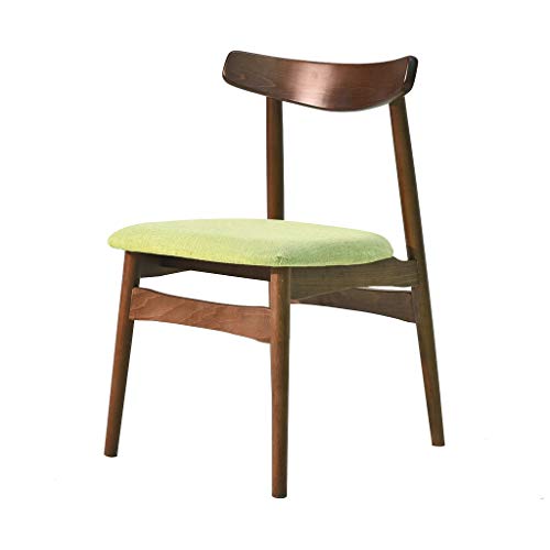OZSSLJJ Kitchen Dining Chairs,Cloth Solid Wood Backrest Leisure Desk Home use Negotiate Computer Chair(B,Walnut Color) von OZSSLJJ