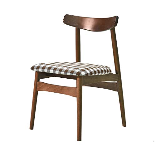 OZSSLJJ Kitchen Dining Chairs,Cloth Solid Wood Backrest Leisure Desk Home use Negotiate Computer Chair(D,Walnut Color) von OZSSLJJ