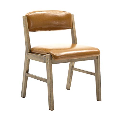OZSSLJJ Kitchen Dining Chairs,Solid Wood Chair Home use Backrest Bedroom Desk Balcony Computer Leisure Cafe Chair(Yellow) von OZSSLJJ