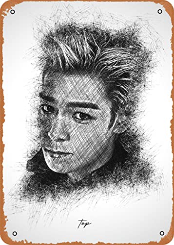OZSSLJJ Kpop TOP Big Bang Metall-Blechschild Poster Vintage Kunst Wanddekoration 30,5 x 20,3 cm von OZSSLJJ