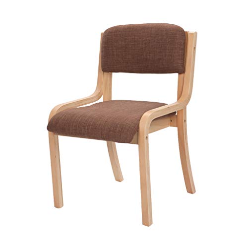 OZSSLJJ Modern Design Dining Chair,Armrest Backrest Leisure Home Use Bedroom Living Room Solid Wood Chair(Brown) von OZSSLJJ