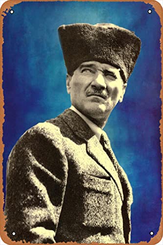 OZSSLJJ Mustafa Kemal Atatürk Portrait 11 Poster Retro Metall-Blechschild 20,3 x 30,5 cm von OZSSLJJ