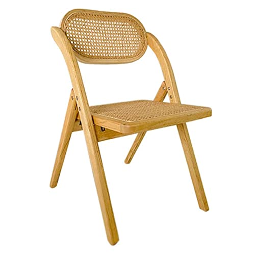 OZSSLJJ Portable Rattan Folding Dining Chairs - Wooden Country Style Side Chairs for Living Room & Kitchen von OZSSLJJ