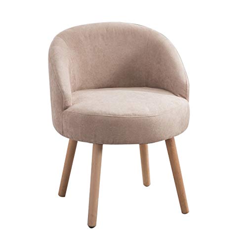 OZSSLJJ Soft Velvet Dining Chair,Lazy Cloth Leisure Small Sofa Backrest Chair Balcony Bedroom Living Room Reception Chair(Khaki) von OZSSLJJ