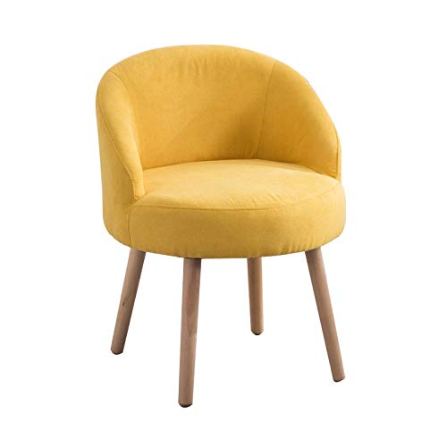 OZSSLJJ Soft Velvet Dining Chair,Lazy Cloth Leisure Small Sofa Backrest Chair Balcony Bedroom Living Room Reception Chair(Yellow) von OZSSLJJ