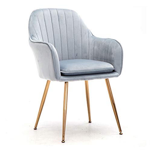 OZSSLJJ Soft Velvet Dining Chair Negotiate Tea Shop Backrest with Metal Chair Legs Study Lounge Reception Chair(Gray) von OZSSLJJ