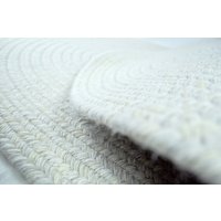 Geflochtener Teppich | Weiß Und Gelb Wendbar Handgemacht Hand Geflochtener Wollteppich Meditationsmatte Türmatte Nur Innenbereich von OZVilla
