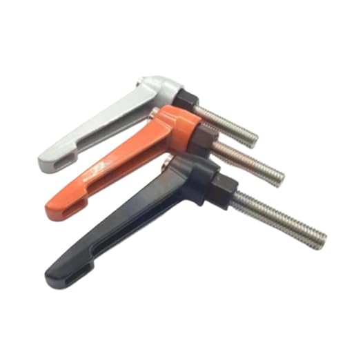1 Stück M4 M5 M6 M8 Edelstahl-Klemmhebel Maschinen L-Form Verstellbarer Griff Verriegelung Externes Außengewinde Knopfschraube(Orange colour,M 4 X 10) von OZXJW