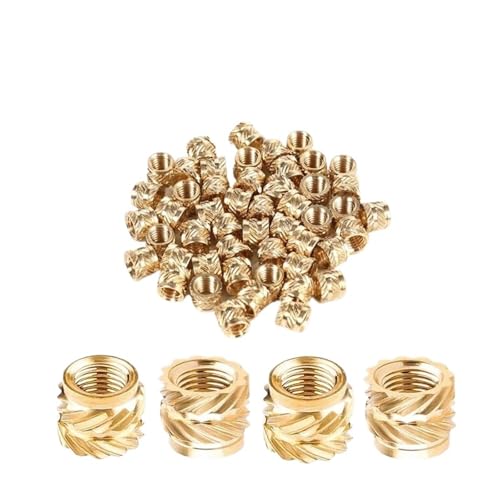 100/10 Stück Heißschmelz-Rändelgewinde-Messing-Einsatzmutter M1/M1,2/M1,4/M2/M2,5/M3/M4/M5/M6/M8 Einbettungseinsätze mit Innengewinde(L 3mm,M3(OD 4.2mm)40pcs) von OZXJW