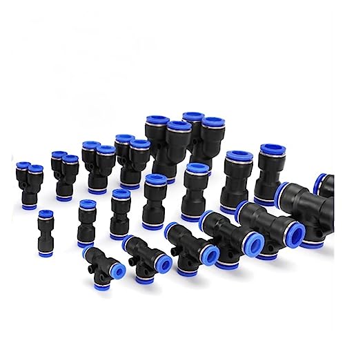 20 STÜCKE Pneumatische Armaturen PZA/PU/PE/PV Wasserrohre Rohrverbinder 4-16mm Kunststoffschlauch Schnellkupplungen T-Stück Luft Gerade Gas(PU-10) von OZXJW