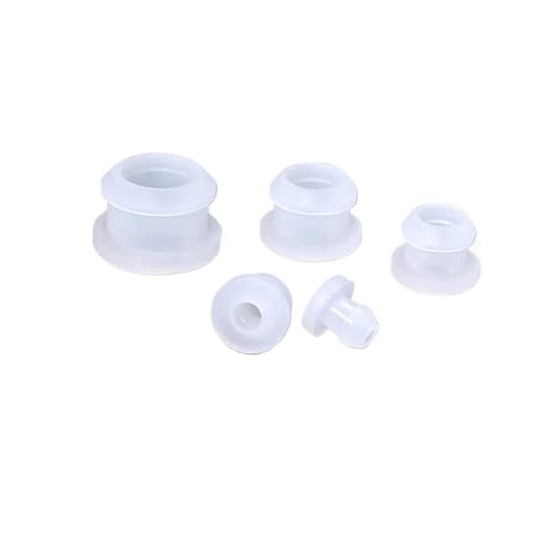 4,5 mm - 50 mm Silikon-Gummi-Schnallentyp Tülle Loch Stopfen Endabdeckung Dichtung (transparent, 4,5 x 2 mm (10 Stück)) von OZXJW