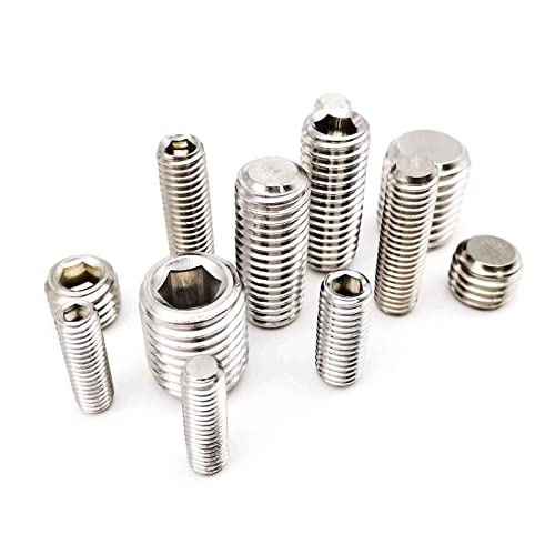 M1.6 M2 M2.5 M3 M4 M5 M6 M8 M10 M16 DIN913 304 Edelstahl Innensechskant Innensechskant Flachkopf Madenschraube Stellschraube(50mm,M2.5 50pcs) von OZXLH