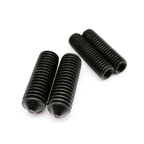 M2 M2.5 M3 M4 M5 M6 M8 M10 M12 DIN914 304 A2 Edelstahl Schwarzstahl Sechskant Innensechskant Gewindestift mit konischem Ende Kegelspitze Stellschraube(Class steel,30MM_50PCS M2.5) von OZXLH