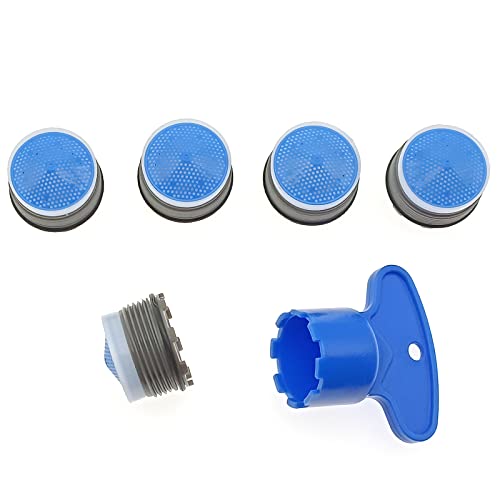 OZXNO 1 Set 18,5 mm Wasserhahn-Filterbegrenzer, Wasserhahn-Luftsprudler, Ersatzteile für Bad oder Küche (1 x Belüfterschlüssel, 5 x Wasserhahnbelüfter) von OZXNO