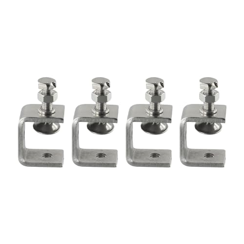 1/2/4 Stück C-Klemmen aus Edelstahl, kleine Metall-Schreibtischklemme for Holzbearbeitung, Schweißarbeiten, Bauarbeiten(4pcs) von OZXZH