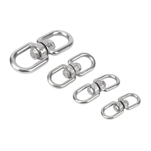 1/2 STÜCKE Edelstahl Doppelseitige Schwenköse Hakenringverbinder for Schaukel Sandsack Hängendes Yoga-Hängemattenzubehör(M5 2PCS) von OZXZH
