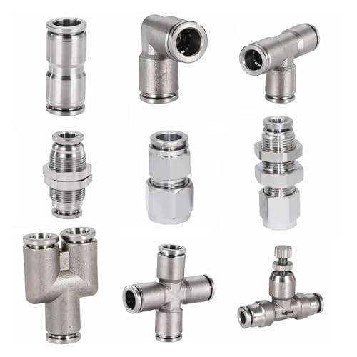 1 STÜCKE 4-16 Mm Rohr OD 2 3 4 Möglichkeiten Ellenbogen T-stück Y Kreuz Schott Kompression Edelstahl Push-In verbinden Pneumatische Luft Fitting(PZ,9.52mm (3l8 Inch)) von OZXZH
