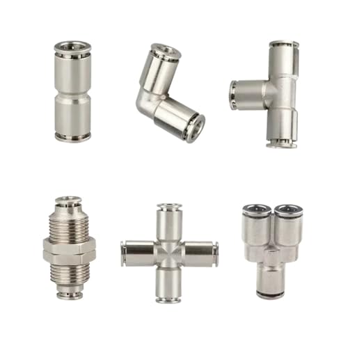 1 STÜCKE 4-16mm OD Rohr PU Ellenbogen Kreuz Y T Pneumatische Air Fitting Vernickelt Messing Push-To-anschluss Quick Release(PE,6mm OD Tube) von OZXZH