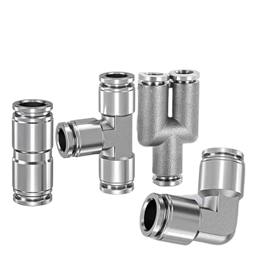 10/50/200Pcs PU PV PE PY 304 Edelstahl Metall Pneumatische Schnell Kupplung 4 6 8 10 12mm Push-In Luft Schlauch Fitting Anschluss(PV-4,200 Pcs) von OZXZH