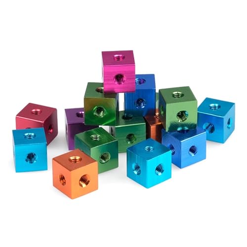 10x10x6/10mm Sechskantmutter M3 M4 M5M6 Aluminium Sechskantgewindeschraube Würfelmutter Blockverbinder DIY 3D-Drucker Acrylgehäuseschraube(Black,2pcs-M6(20x20x20)) von OZXZH