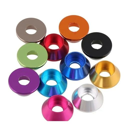 Aluminium-Unterlegscheibe M2 M2.5 M3 M4 Bunte Aluminiumlegierung Eloxierte Unterlegscheiben for Becherkopfschrauben Dichtung 5St(Royal Blue,5 PCS_M3) von OZXZH