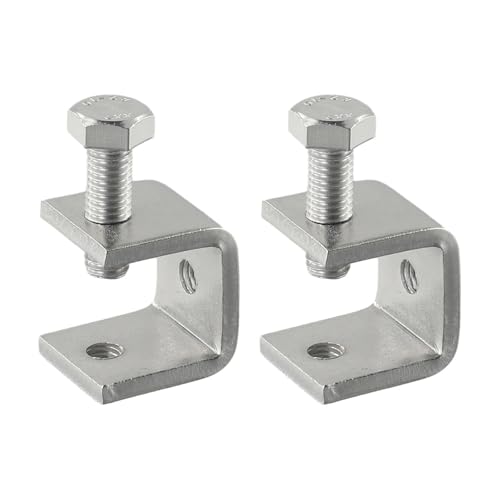 C-Klemme Backe U-förmiger Clip Silber Edelstahl Tisch mit Schraube 0-20mm 1/2/4pcs Kabine Schublade(2Pcs) von OZXZH