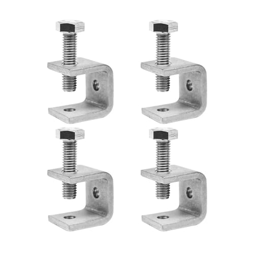 C-Klemme Backe U-förmiger Clip Silber Edelstahl Tisch mit Schraube 0-20mm 1/2/4pcs Kabine Schublade(4Pcs) von OZXZH