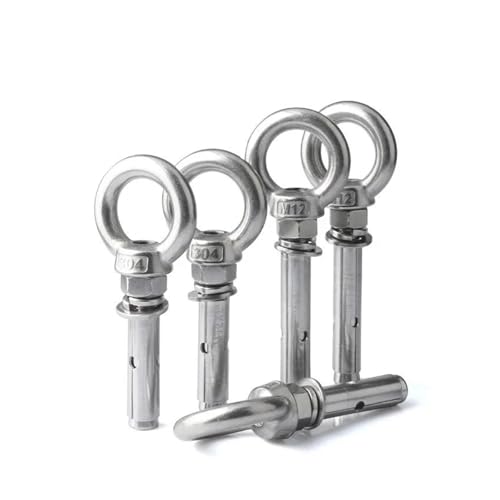 Hülsenanker Beton-Expansions-Augenschraube 304 Edelstahl Installationsartefakthaken Lange Universalringschrauben(M10x80mm 2pcs) von OZXZH