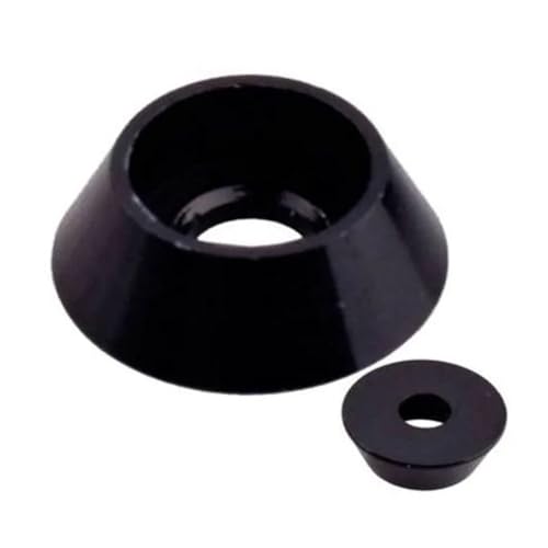 Kegelscheibe aus Aluminiumlegierung M2 M2.5 M3 M4 M5 M6 M8 Bunte Sechskant-Kopfdichtungsscheibe aus Aluminiumlegierung for RC-Teile, 10 Stück(Black,10 PCS_M2.5) von OZXZH