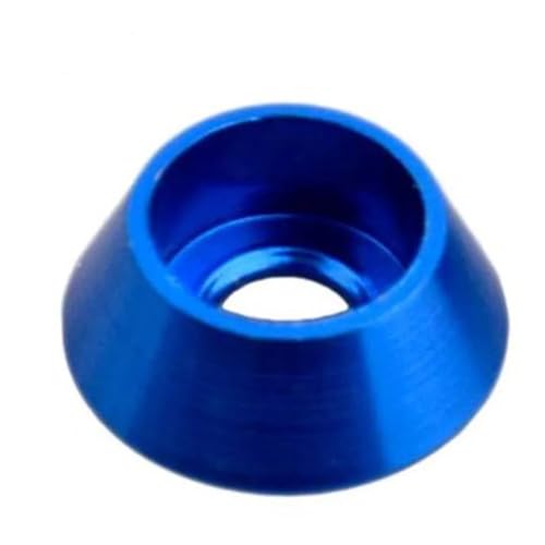 Kegelscheibe aus Aluminiumlegierung M2 M2.5 M3 M4 M5 M6 M8 Bunte Sechskant-Kopfdichtungsscheibe aus Aluminiumlegierung for RC-Teile, 10 Stück(Deep blue,10 PCS_M6) von OZXZH