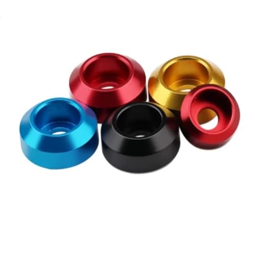 Kronkorken Kopf Aluminiumscheibe M2 M2.5 M3 M4 M5 M6 Corlorful Aluminiumlegierung Kappe Kopf Dichtung Waschmaschine for RC Teile 10 teile/los(Deep blue,10 PCS_M2) von OZXZH