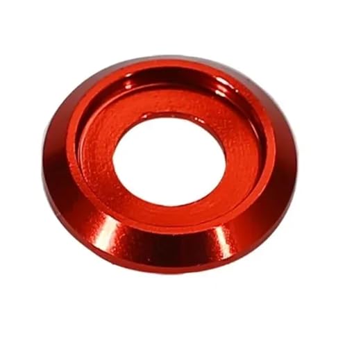 M2 M2.5 M3 M4 M5 M6 M8 Bunte Aluminiumlegierung Unterlegscheibe mit Becherkopf Al Metall Rillendichtungen for Rundkopfschrauben RC-Teile 5/10 Stück(Red,5PCS_M4) von OZXZH
